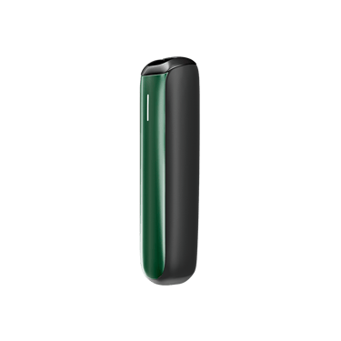 Boční pohled na příslušenství Ploom AURA přední panel v barvě Amazon Green