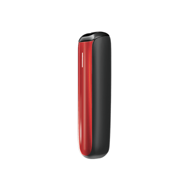 Boční pohled na příslušenství Ploom AURA přední panel v barvě Lava Red