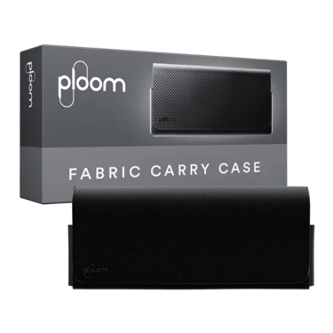 Ploom X - černé textilní přenosné pouzdro s balením - pohled zepředu