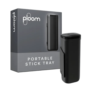 Černá přenosná dóza na náplně Ploom a její balení