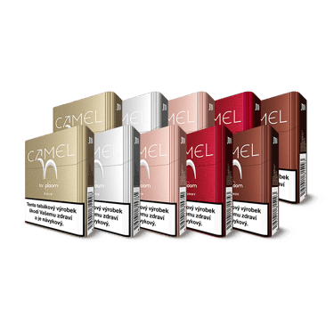 Krabičky Camel tabákových náplní - Gold, Silver, Tan, Burgundy a Bronze