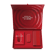 Otevřená krabice limitované edice Ploom X Special Edition Red by Ora ïto - zařízení, textilní zadní kryt a pouzdro v červené barvě.