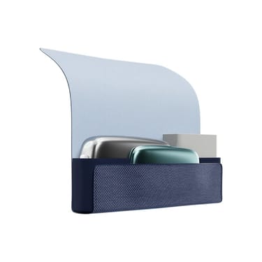 Ploom X modré textilní přenosné pouzdro blue otevřené se zařízeními a náplněmi uvnitř
