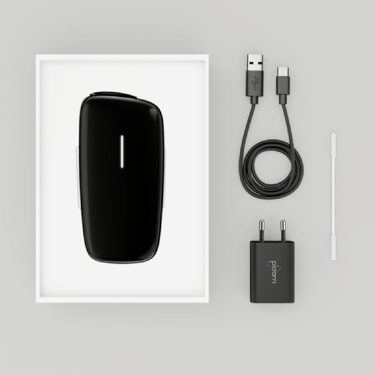 Příslušenství Ploom X - Ploom X Advanced slate grey, nabíjecí kabel, adaptér, čisticí tyčinka