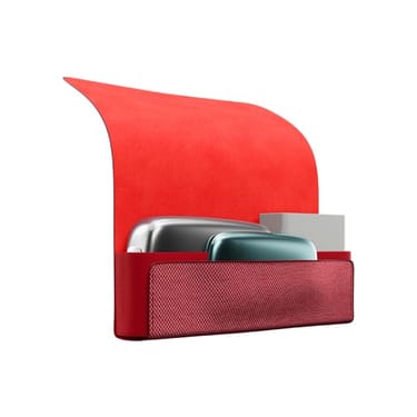Ploom X červené textilní přenosné pouzdro red otevřené se dvěma zařízeními a náplněmi uvnitř