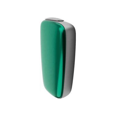 Ploom X zelený přední panel v barvě amazon green - pohled z boční strany