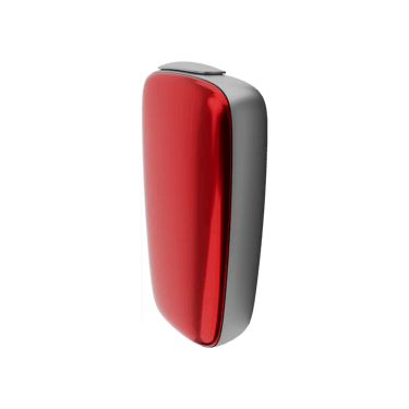Ploom X červený přední panel v barvě lava red - pohled z boční strany