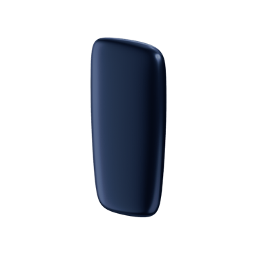 Ploom X modrý přední panel v barvě navy blue - pohled z přední a pravé strany
