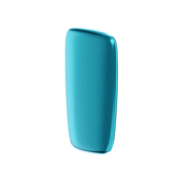 Modrý Ploom X přední panel ocean blue - pohled z přední a pravé strany