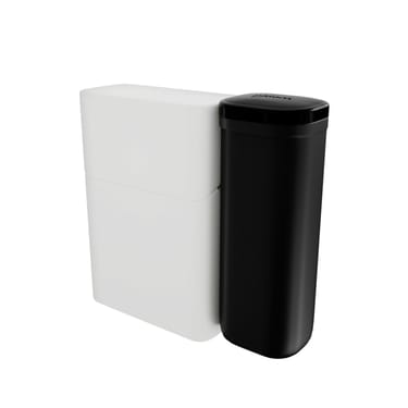 Černá přenosná dóza na náplně Ploom s bílým zavřeným zásobníkem na náplně