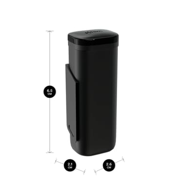 Černá přenosná dóza na náplně Ploom s rozměry