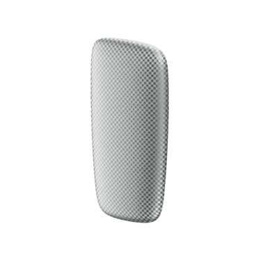 Ploom X stříbrný přední panel Squared Silver - pohled z přední a pravé strany