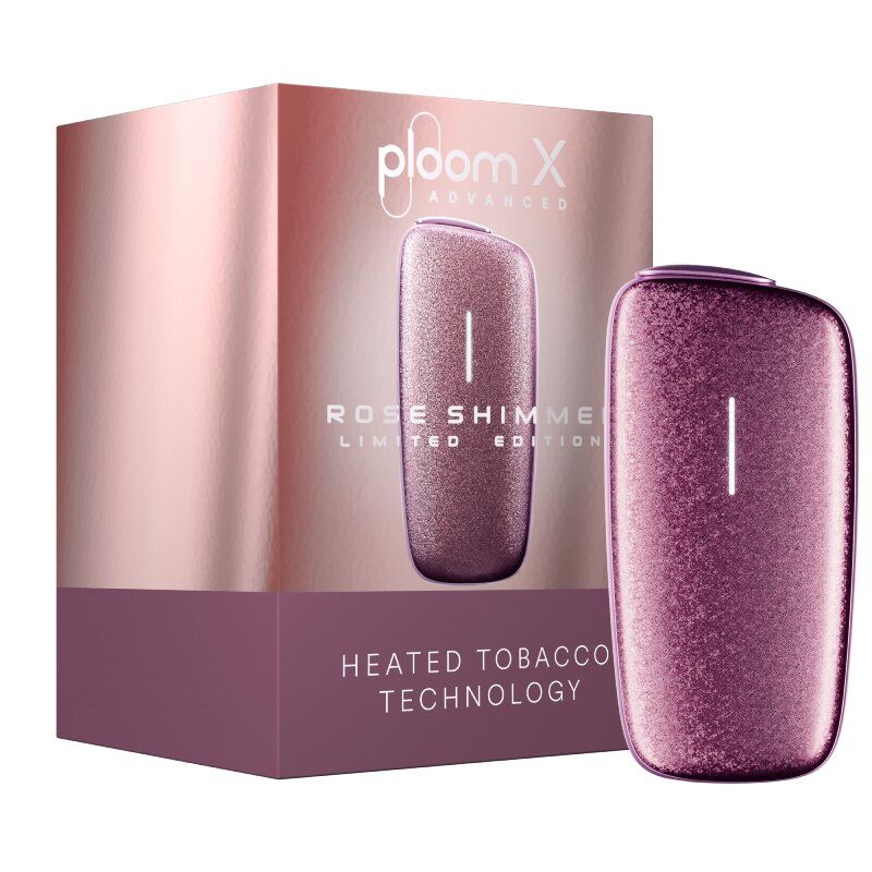Ploom X Advanced rose shimmer balení - pohled zepředu a z levé strany