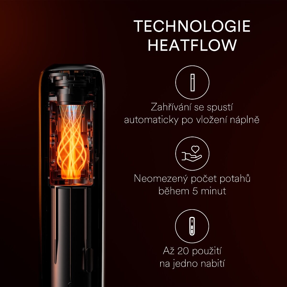 Ploom AURA Lunar Silver využívá technologii Smart Heatflow