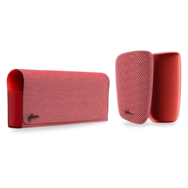 Sada červených doplňků pro Ploom X Advanced - textilní pouzdro, textilní zadní kryt a přední panel v barvě Red