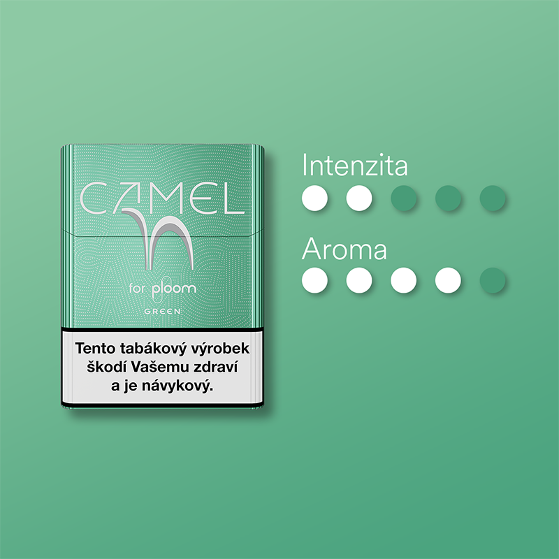 Mentolové náplně Camel green pro zařízení Ploom a jejich vlastnosti - zelené pozadí